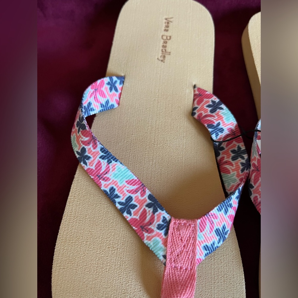 Vera Bradley Webbing Strap Flip Flops-medium-NWT